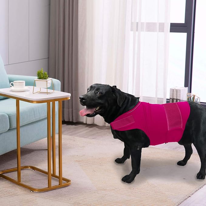 Comfort Dog Anxiety Relief Coat, Dog Anxiety Calming Vest Wrap for Thunderstorm,Travel,Fireworks,Vet Visits,Separation XS Small Medium Large XL Dog(XL,Rose)