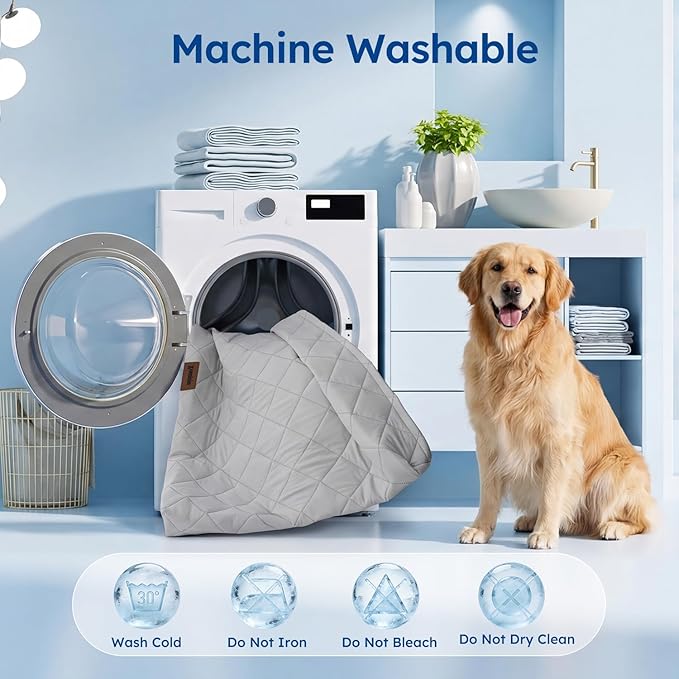 ZOMISIA Orthopedic Cooling Dog Bed, Q-Max>0.5 Cooling Mat XXL for Crate with Removable Washable Cover, Breathable Egg Foam Summer Pad for Furry Pets Outdoor, 47x29 Inch, Grey