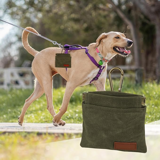1 Pcs Pocket Pet Training Pouch,Dog Treat Pouch for Portable Pet Dog Walking Bag for Travel or Outdoor Use (Olive drab)