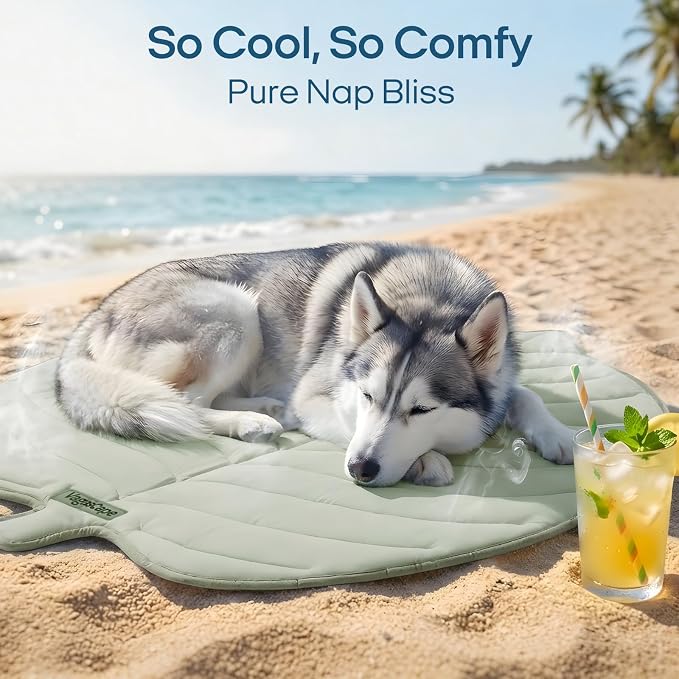 Vagascape Dog Cooling Mat, Washable Pet Cooling Mat, 55" x 45" Thick & Durable Large Cooling Mat for Dogs, Portable Foldable Premium Cooling Pad for Indoor, Outdoor, Travel, Camping, Patio and Beach