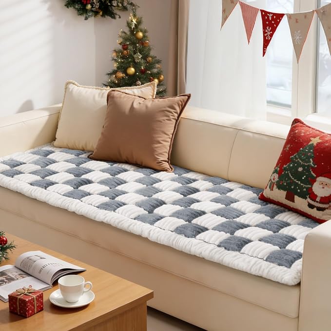 Couch Cushion Cover for dogs Sofa Cover Washable Pet Love Seat Couch Covers for Sofa Slipcovers Couch Protector Blanket for Dog Sofa Cushion Covers for Pet Washable Pad Blue Grey 70x210cm/27.6x82.7in