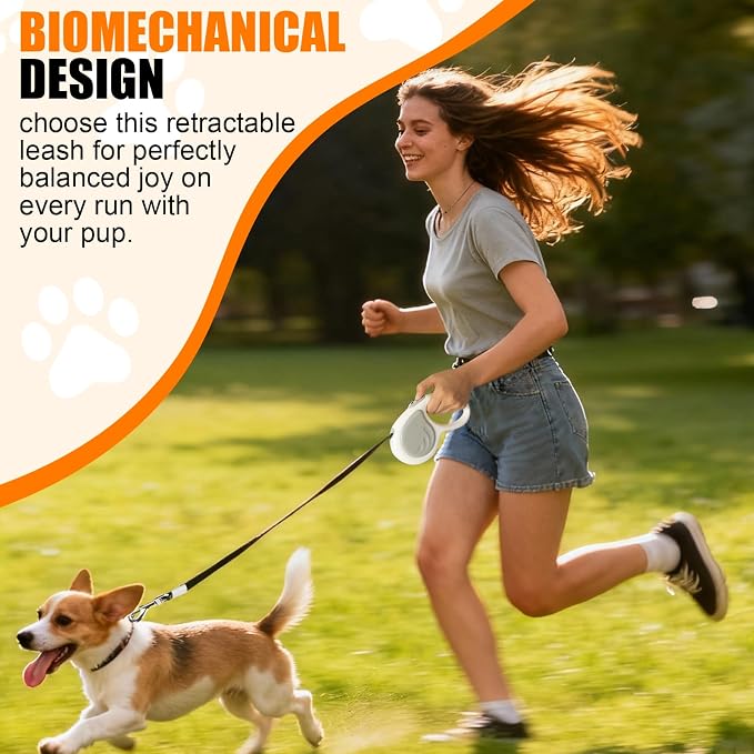 16Ft Retractable Dog Leashes for Small & Medium Dogs - Adjustable Tension Control, Lightweight & Durable, Perfect for Walking/Hiking/Training, Easy-Grip Handle, Safety Lock Feature