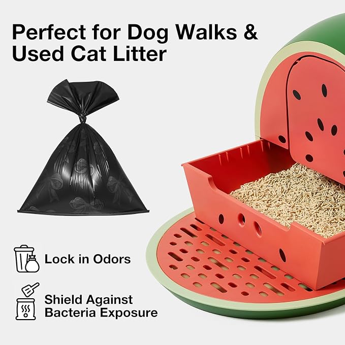 VETRESKA Dog Poop Bags with Dispenser, Leak Proof and Extra Thick Pet Waste Bags for Dog Walking and Cat Litter, Rose & Honey Scented, 105 Count