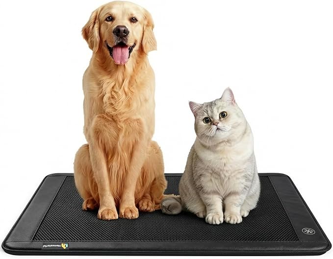 Electric Dog Cooling Mat, 30"x24" Pet Cooling Mat Indoor with Fan for Dogs and Cats, 3 Cooling Levels, Non-Slip Chill Pad for Dogs & Cats from 22â55 lbs, No Water or Refrigeration Needed