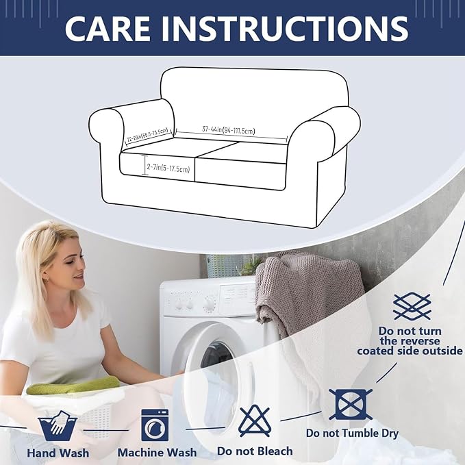 hyha Waterproof Couch Cushion Covers, Wear Resistant Couch Cover, Anti Slip Sofa Slipcovers Washable, Soft Thick Jacquard Furniture Protector for Pets Dog (1 Piece for Medium, Light Grey)