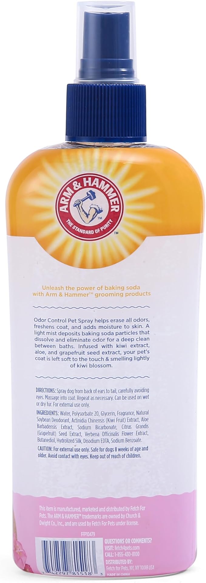 Arm & Hammer for Pets Super Deodorizing Spray for Dogs | Best Odor Eliminating Spray for All Dogs & Puppies | Fresh Kiwi Blossom Scent That Smells Great, 6.7 Ounces - 2 Pack
