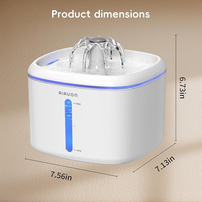 Cat Water Fountain,84oz/2.5L Cat Fountain – Ultra Quiet Upgraded Automatic Pet Water Dispenser with 3 Replaceable Filters, Indoor Cat & Dog Drinking Bowl (Cat Fountain+3 Filters)