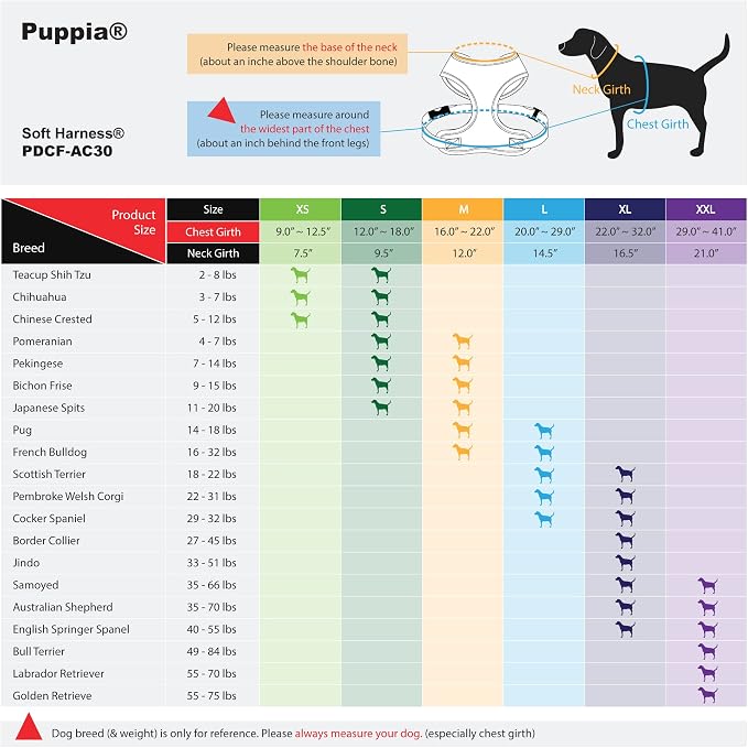 Authentic Puppia Soft Harness, Grey, X-Small (Pack of 2)