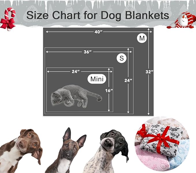Stuffed 3pcs Premium Soft Dog Blankets for Small Dogs, Cat Blanket Calming Washable for Bed Couch Crate Protection Cover, Dog Puppy Kitten Essentials Christmas Dog Gifts, 24 * 32 inches