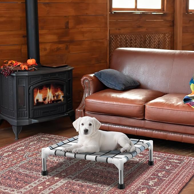 Caghash Elevated Outdoor Raised Dog Bed Outdoor Dogs Bed Lifted Pet Bed Dog Cot for Pet Taste Life, Start with A Pet Bed 20'' x 20'' x 6.5''