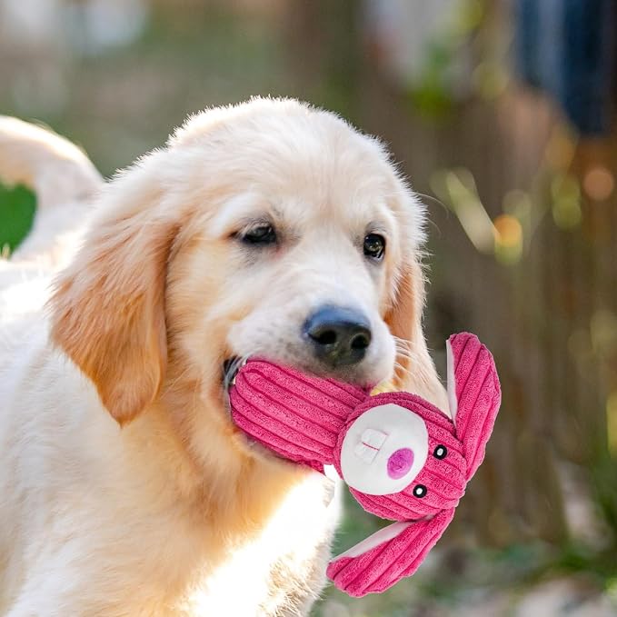 MRSOHRET 5 Pack Dog Toys Squeaky, Tough Stuffed Plush Puppy Chew Toys for Teething, Durable Plush Dog Toy for Large Medium Small Breed to Keep Them Busy