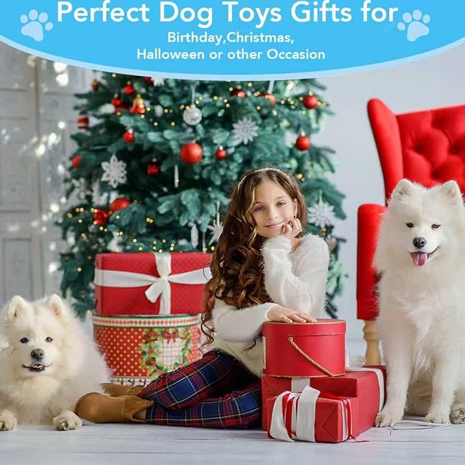 Bzonsmart Dog Squeaky Toys Tough Plush Chew Toys Bundle for Small Medium Large Dogs Interactive Dog Toys to Keep Them Busy Durable Dog Toys for Teething Chewing Playing Training