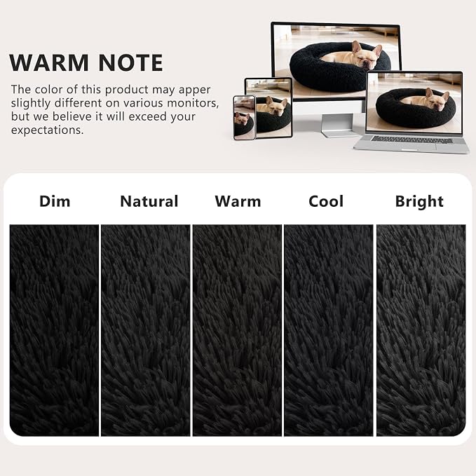 MIXJOY Orthopedic Dog Bed Comfortable Donut Cuddler Round Pet Beds Ultra Soft Washable Dog and Cat Cushion (20''/23''/30'') (23'', Brown)