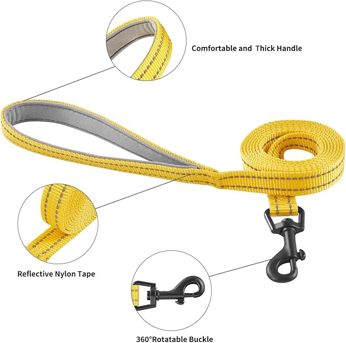Hipubby Dog Harness and Leash Set, No Pull Soft Mesh Puppy Harness for Small Medium Dogs, Cats - Step in Reflective Breathable Lightweight Vest Harness for Walking, Training - Yellow, XXS