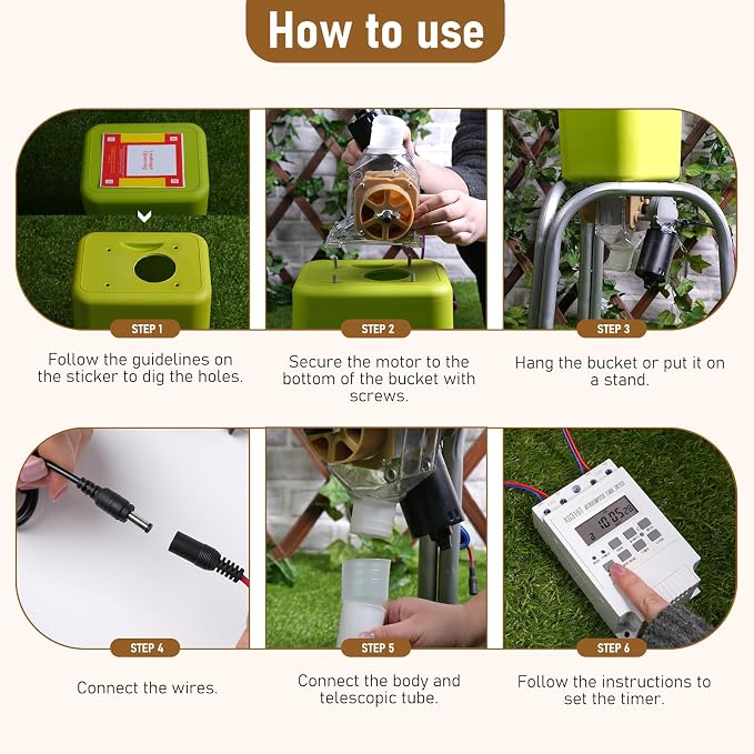 Automatic Chicken Feeder Timer and Duck Feeder, 16 Groups Timed Poultry Feeder Great for Chickens, Ducks, Geese, Pigeons, Fish, Dogs, Fish, Cats