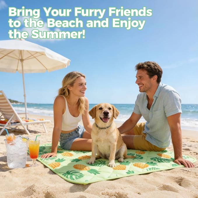 Homimp Dog Cooling Mat,27.5"x38.5" Thicken Self-Cooling Mat for Dog Large,Internal Waterproof & Endothermic,Washable Pet Ice Cool Pad Blanket,Pet Sleeping Pad for Indoor Outdoor in Summer, Green L