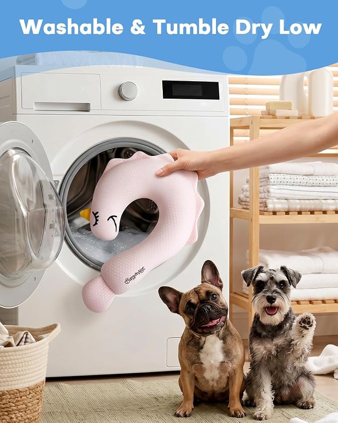 BurgeonNest Cooling Small Dog Pillow for Puppies and Cats, Summer Chill Pet Calming Pillow with Cool-Touch Fabric, Soft Sleep Bolster for Senior Dogs & Kittens, Machine Washable (Cool Pink, Medium)
