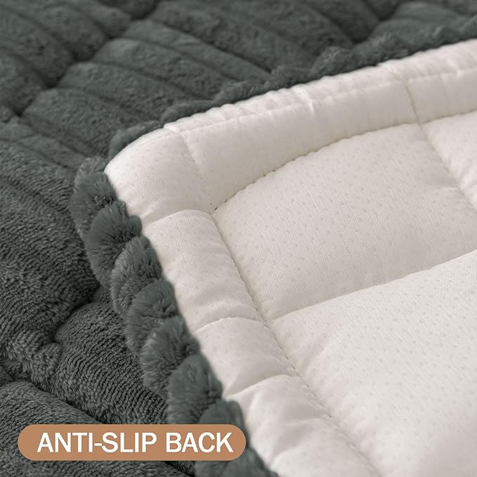 Smiry Couch Cover for Dogs, Non Slip Washable Sofa Protector for Pets, Soft Furniture Cover for Pet, Stylish Sofa Covers, Cozy Protect Against Fur, Dirt & Everyday Messes (Dark Grey, 27.6" x 27.6")
