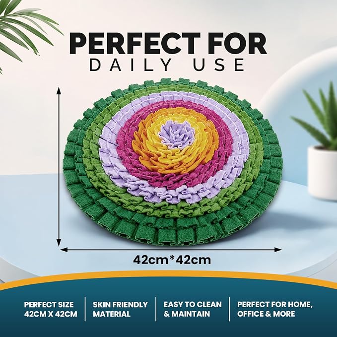 PET ARENA Snuffle Mat for Dogs - Adjustable Interactive Puzzle Toy (Green, Purple, Pink, Orange, Yellow)