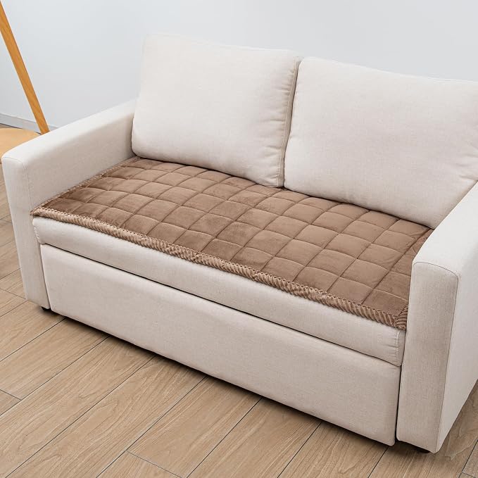 Couch Cover for Dogs Washable Pet Bed Fuzzy Pet Couch Covers Nonslip Couch Slipcover for Dogs, Kids, Pets Friendly Sofa Cover Loveseat Covers (Brown, 21''x39''/Rectangular)