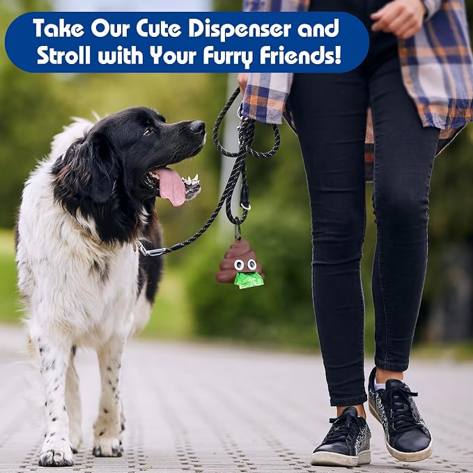 Letalong Dog Poop Bag With Holder, 450 Counts Scented Doggie Waste Bags With 1 Dispenser, Pet Poop Bags Rolls For Doggy