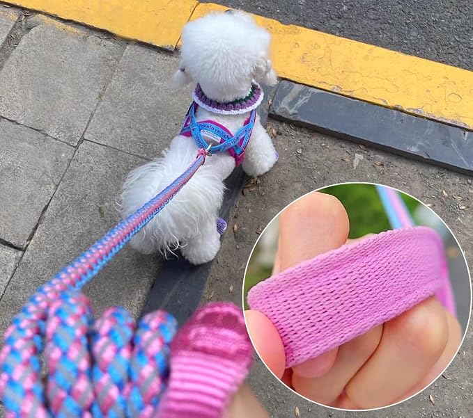 2/3/4/6/10 Foot Reflective Dog Leash Strong Nylon Rope Braided Heavy Duty for Large Medium Small Dogs Walking Training Leads (Pink, 3ft * 1/2")