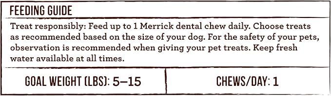 Merrick Fresh Kisses Natural Dental Chews Toothbrush Treat Shape Infused with Real Mint for Tiny Dogs 5-15 Lbs - 33 ct. Bag (Pack of 2)