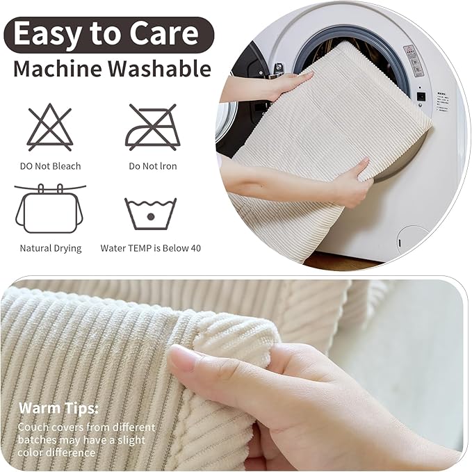 Couch Covers for Dogs Washable, 27.6"x82.7" Non Slip Couch Covers for Loveseat Sofa Pet Friendly, Soft Fuzzy Sofa Covers for Pet, Dog Couch Cover Furniture Protector(1PC,Beige White)