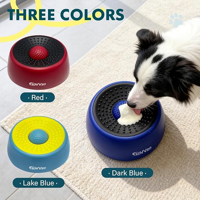 Rolling Ball Dog Lick Bowl, Slow Feeder Dog Bowls, Non-Slip Design, Interactive Dog Licking Toy & Dog Enrichment Toys, Dog Lick Ball Bowl for Wet Food, Yogurt, Bone Broth, Nutrient Solution (Blue)