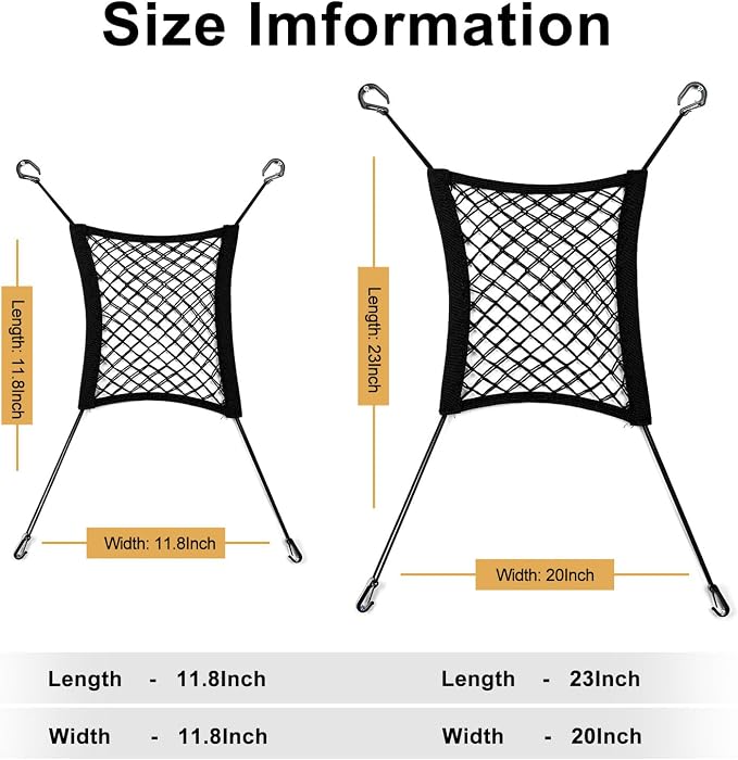 Dog Car Net Barrier for SUV, Upgraded Dog Travel Accessory with Organizers and Storage, Separates Pets from Passengers for Safely, organizes Essentials, Makes Trips Easier.