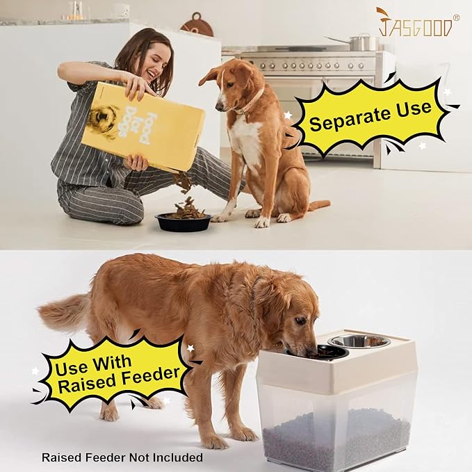 JASGOOD Large Dog Feeder Slow Eating Pet Bowl for Raised Pet Feeders Preventing Choking Food Water Bowl Elevated Diners Replacement Bowl (Black,Large,Fit Opening 8.9"-9.25")