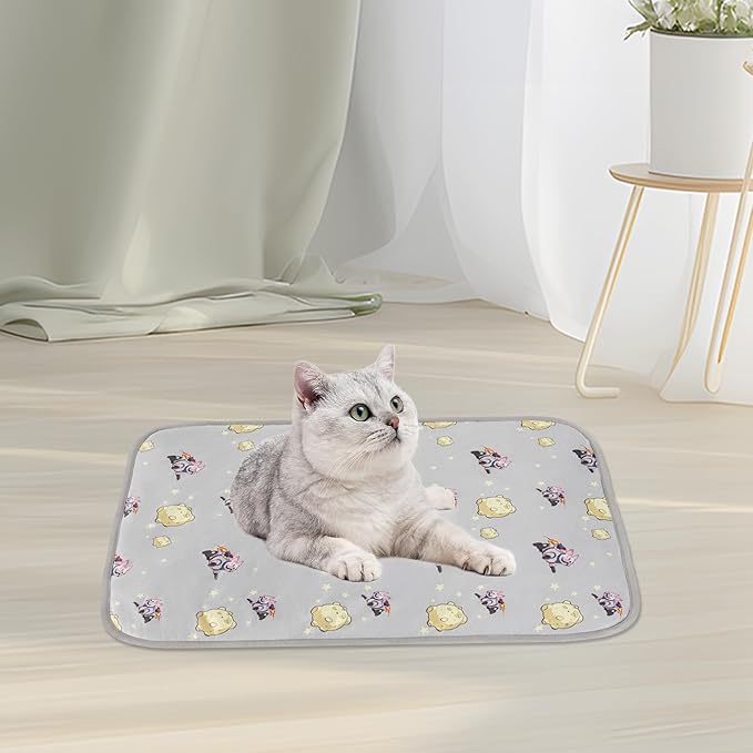 NACOCO Summer Pet Cooling Mat - Cat Dog Cushion Pad Sleeping Cool Comfortable Soft for Pets Kids and Adults (Grey French Bulldog, S)