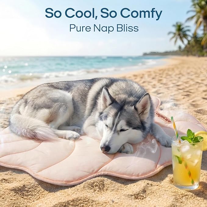 Vagascape Dog Cooling Mat, Washable Pet Cooling Mat, 47" x 45" Thick & Durable Large Cooling Mat for Dogs, Portable Foldable Premium Cooling Pad for Indoor, Outdoor, Travel, Camping, Patio and Beach