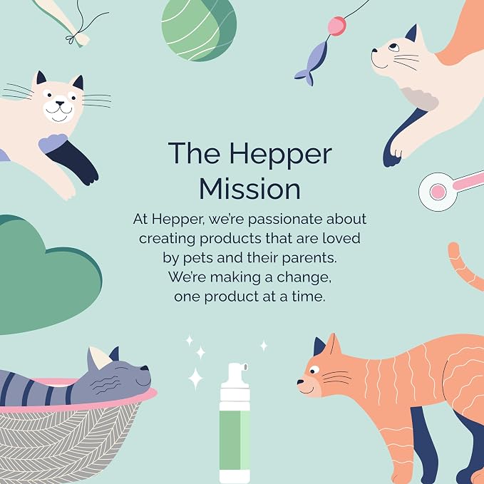 Hepper Waterless No Rinse Dry Shampoo for Dogs, Cats, and Other Pets. Dry Shampoo Foam in Only One Pump. No Rinse, No Bath, No Fuss —Just Brush. Dog/Cat Wash for The Difficult Dirty Pet