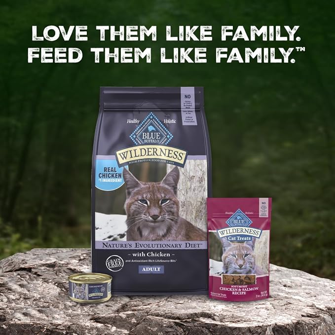 Blue Buffalo Wilderness Chicken Natural High-Protein Grain-Free Dry Food for Adult Indoor Cats, Real Chicken First, Antioxidant-Rich LifeSource Bits Support Immunity, Promotes Strong Muscles, 11 lbs.