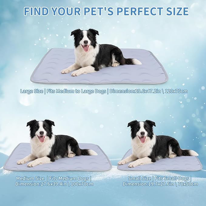 Dog Cooling Mat Non-Toxic Self Cooling Pad for Dogs Cats in Hot Summer Cool Pad Washable & Easy Clean