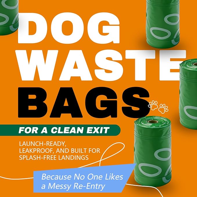 390 Green Scented Dog Poop Bags with Handles, Large 14"x7" Extra Wide, Poop bags for dogs Easy Tie and Guaranteed Leakproof, Extra thick poop bag scented rolls