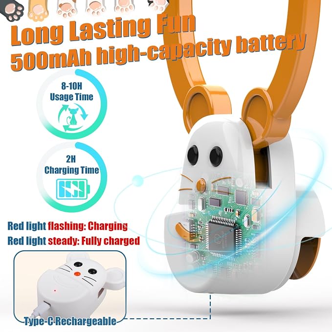 Interactive Cat Toys for Indoor Cats, Automatic Flying Bird Feather Wand Toy for Chase Exercise Enrichment, Rechargeable Durable Safe Hanging Cat Toy for Bored Kittens & Adult Cats