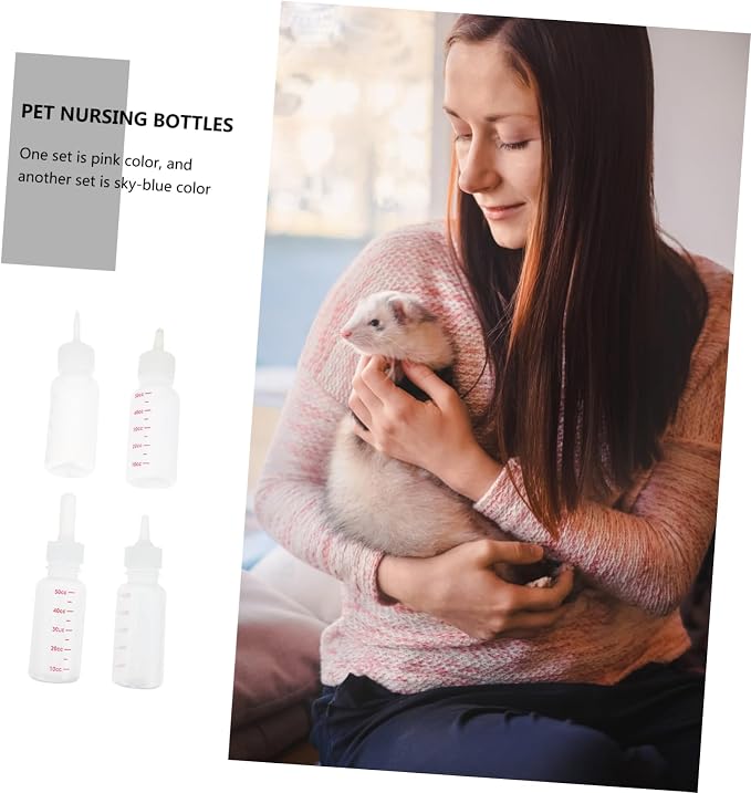 BESPORTBLE 4pcs Silicone Pet Feeding Bottles for Dogs and Cats Durable Nursing Bottles with Measurement Scale Easy to Clean and Portable Pet Supplies