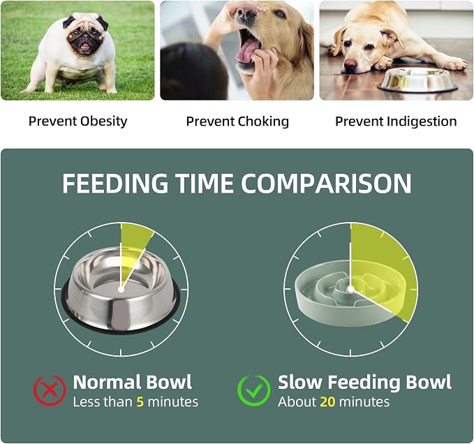 Havniva Ceramic Slow Feeder Dog Bowls, 1.2 Cups Dog Bowl Slow Feeding for Small and Medium Breed, 7.3inch Puzzle Dog Food Bowl Slow Feeder Non-Slip Anti-Gulping and Anti-Choking Reduces Bloating