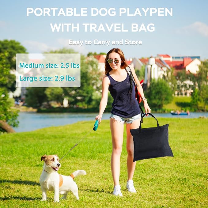 Portable Foldable Pet Playpen Collapsible Crates Kennel Playpen for Dog cat and Rabbit &Travel playpen Outdoor or Indoor (Medium(31.5" L x 23.6" W x 21.7" H), Green)
