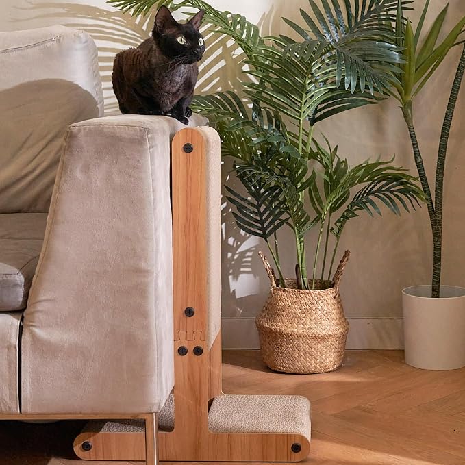 Nekosan Cat Scratcher, T-Shaped Cat Scratcher for Indoor Cats, Double-Sided Cat Furniture Protector, 23.6x16.9x9.6 inch Large, Cardboard Cat Scratcher with Ball Cat Toy