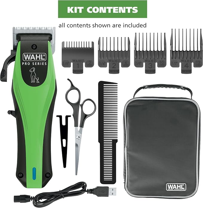 Wahl Pro Series Lithium Ion Cordless Dog Grooming Kit – Rechargeable, Heavy-Duty Dog Clippers for Thick Coats – Model 3025854