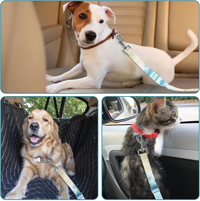 Adjustable pet cat and Dog car seat Belt,The Lanyard is Flexible and Adjustable from 20 to 33 inches (whelks)