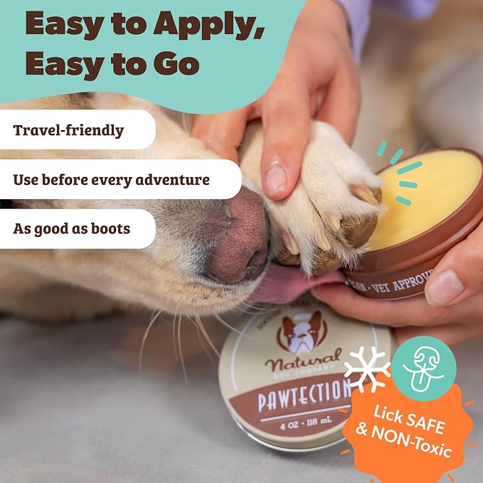 Natural Dog Company Pawtection Bundle with (1) 2 oz. Tin and (1) Travel Size Stick Healing Balm for Dogs