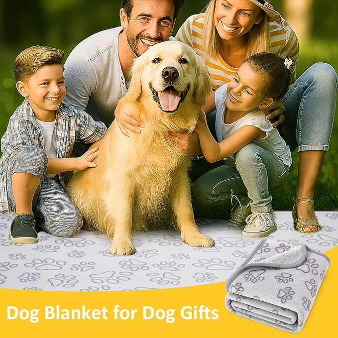Dog Blankets for Medium Dogs, Cat, Premium Soft Dog Blankets for Small Dog Washable, Puppy Blanket Dogs Essentials for Puppies (2, Grey, 41" x 30")