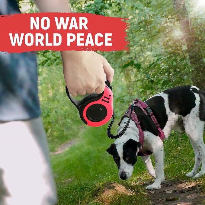 Retractable Dog Leash Automatic Telescopic Tractor Dog Tape, Pet Tape 10/16 FT Durable and Convenient, with Non-Slip Handle, Suitable for Small and Medium-Sized Dogs Red