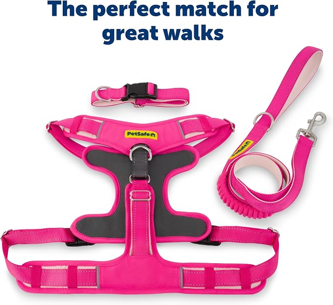 PetSafe Easy Walk Comfort No-Pull Dog Harness Full-Body Padding - Better Walks on the First Use - 5 Points of Adjustment Large, Pink