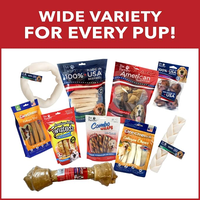 Pet Factory - Chicken Flavor American Beefhide Knotted Bone Dog Chew (20-22 inch) - Natural Long Lasting Chews for Dental Health, Thick Rawhide Dog Bones from USA Cattle