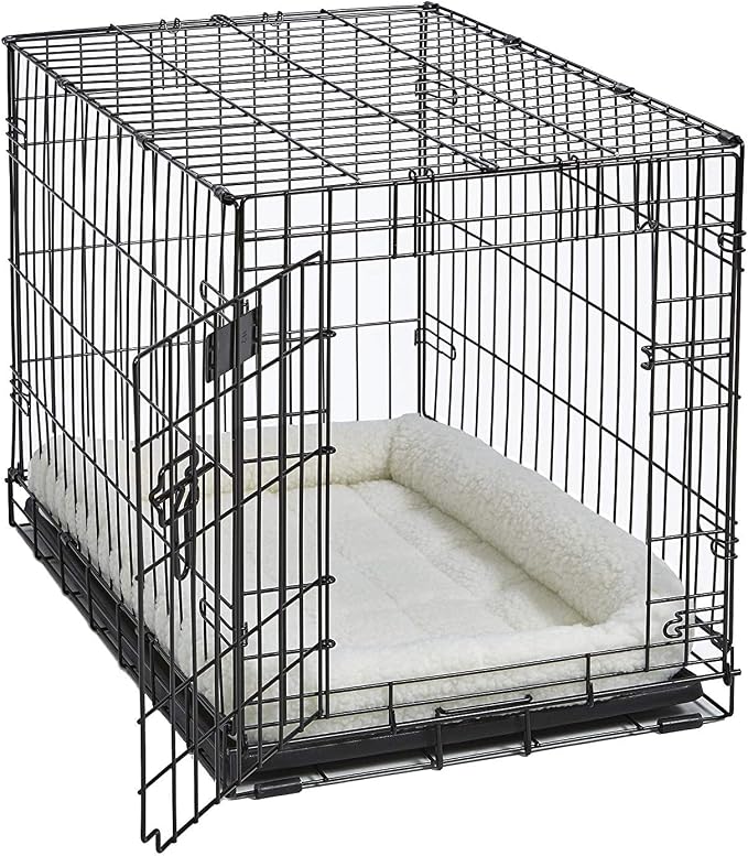 MidWest Homes for Pets QuietTime Dog Bed - White Fleece Bolster, Ultra-Soft and Machine Washable, Fits 48-Inch Crates and Carriers, for Extra-Large Breed Dogs